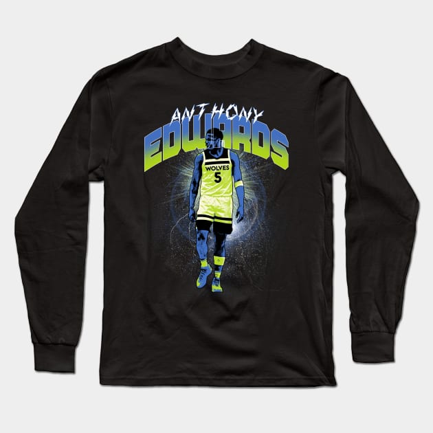 Anthony Edwards Long Sleeve T-Shirt by lazartemarjun